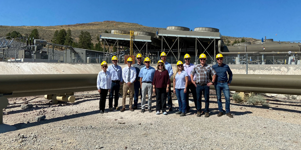 Commission on Mineral Resources members in front of Ormat’s new facility Steamboat Repower Project Plant (posted 7/29/2021)