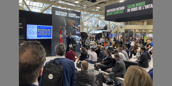 (March 5, 2024) Division Administrator Robert Ghiglieri speaks at the Northern Ontario Mining Showcase during the Prospectors and Developers Association of Canada (PDAC) trade show in Toronto, Canada. Administrator Ghiglieri highlighted Nevada mining’s global role during the worldwide forum.